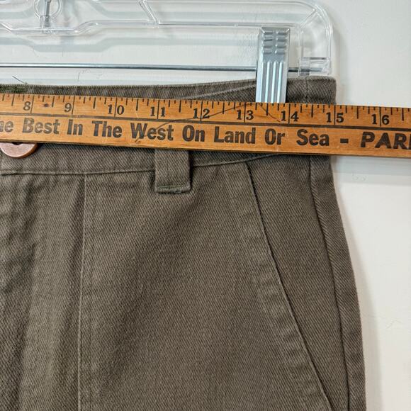 BEATON Women's Linen Utility Pants Olive Green 8 Cotton Tapered Trouser - Picture 8 of 9